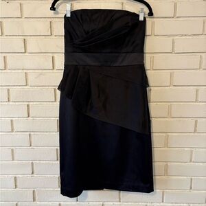 White House Black Market Strapless Black Dress | Size 6